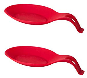 Hemoton Lot de 2 repose-cuillère en silicone Rouge