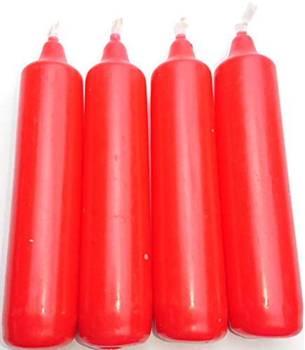 Ebersbacher Wachswaren Adventskerzen im Beutel, 4 Stück in verschiedenen Größen und Farben, Weihnachtskerzen, apog-Versand (Ø 23 x H 130mm, rot, unparfümiert)