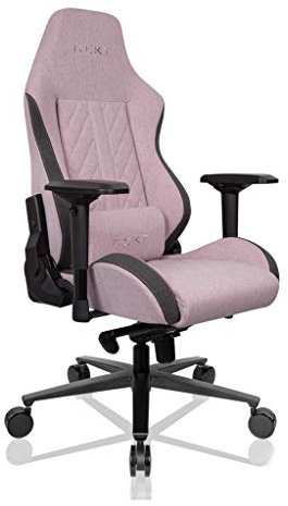 REKT ULTIM8 Chaise Gaming en Tissu Premium - Chaise de Bureau - Inclinable à 180 ° - Accoudoirs 4D - Coussin Ajustable pour La Nuque - Coussin Lombaire - Etoile en Aluminium ADC12 (Rose)