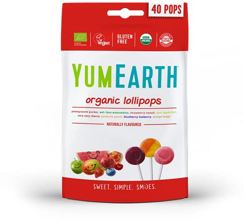 Yumearth - piruletas de 8 sabores variados - 40 unidades
