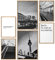 Papierschmiede® Mood Poster Set Berlin Schwarz-Weiß, Fertiges Bilder Set mit Rahmen (Holz, Natur), Wohnzimmer Deko Schlafzimmer, 2x DIN A4 und 4x DIN A5, U-Bahn BVG Fernsehturm