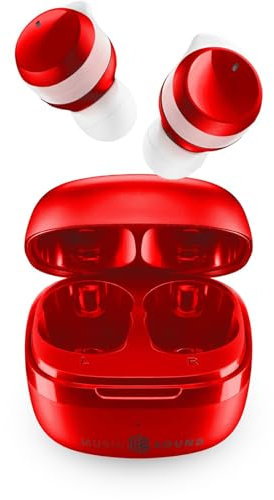 Music Sound - Flow - Kabelloses In-Ear-Bluetooth-Headset - Spielzeit 25 Stunden - Rot