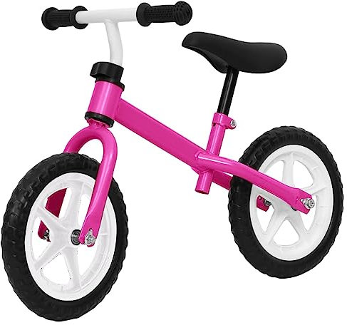vidaXL Laufrad 11 Zoll Räder Unisex Lernlaufrad Kinderlaufrad Kinder Fahrrad Spielzeug Lauflernhife Kinderfahrrad Rosa Stahlrahmen