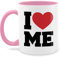 Tasse Tassen 325ml - Statement - I love me - Selbstverliebt | Narzissmus | Ich liebe mich | Love myself - 325 ml - Rosa - groß kaffetassen sprüche statements like teetasse heart mug