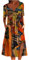 Sommerkleid Damen, Kleider Damen Sommer, Kleid Damen Elegant, Damen Sommer Casual Rundhals Kurzarm Falten Retro Bedruckte Kleider Strandkleid Freizeitkleid