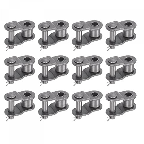 sourcing map 16Pcs Chain Offset Half Link Roller, 1/2 Pitch Carbon Steel, Standard Chain End Connector Split Links for 08B Chain