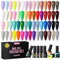 UR SUGAR UV Nagellack Set, 60 Stück Gel Nagellack Set mit 6 Peices Top Base Gel Shellac Nagellack Nude Rosa Farbgel für Gelnägel Pastell Gelnägel für Nagelstudio Design Starter Maniküre Geschenkset