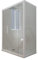 Cabine parois de douche angulaire coulissante 90x110 cm H 200 en PVC Blanc Matt Verre Transparent mod. Deco Duo