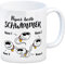 Papas beste Schwimmer Sperma Kaffeetasse - personalisiert mit euren Namen - Kaffeebecher für Dad zum Vatertag oder Herrentag versaute Überraschung zum Geburtstag von Kindern Tochter Sohn oder Familie