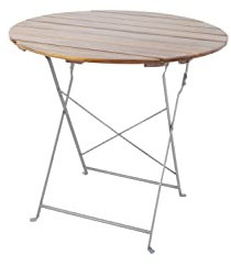 LINDER EXCLUSIV Biergarten Tisch klappbar Akazie rund 80 cm