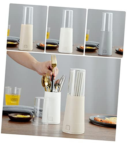 Cabilock Organizador De Vajilla Con Tapa Escurridor De Palillos Soporte Para Tenedores y Cucharas Diseño Desmontable Material Pp Resistente