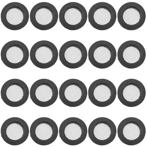 Healeved Shower Hose Washer - 20pcs Rubber Washers, Spare Inlet Hose Filter Mesh For Washing Machine, Dishs - Screen (1.9 x 1.9 x 0.3 cm)