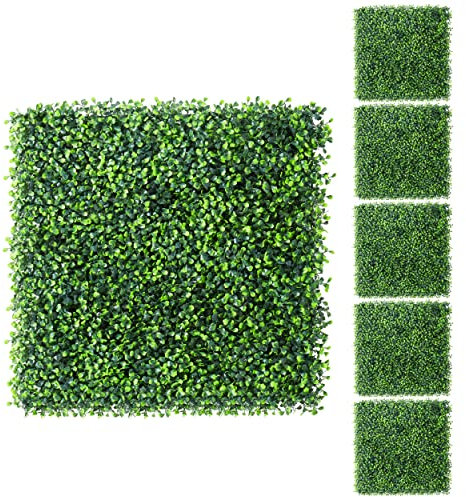 Yaheetech 6 Pièces Haie Artificielle Panneaux Végétaux Artificiels Haie Imitation Feuillage de Buis Brise-Vue pour Extérieur Intérieur Balcon Terrasse 50,5 × 50,5 cm Vert