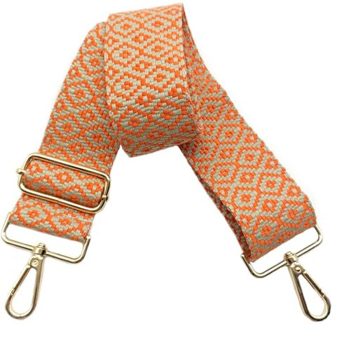 Verstellbarer 5cm Taschengurte Breit, Schultergurt für Tasche, Taschengurte zum Wechseln Goldener Karabiner Schulterriemen, Umhängegurt fur Damen Handtaschen Crossbody DIY Zubehör(Orange)