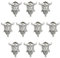 DICOSMETIC 10 Stück Tibetische Legierungsperlen Kleine Wikinger Totenkopf Perlen Antikes Silber Wikinger Bartperlen 7mm Großes Loch Nordische Runen Haarperlen Für DIY Schmuckherstellung