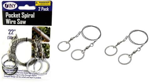 Dependable Industries 2-Pack Survival Wire Saw - Portable 22 Hand Pocket Chain for Outdoor, Camping & Emergency Cutting Tool for Emergency Situations, Backyard Clean-ups, Camping and Survival Needs