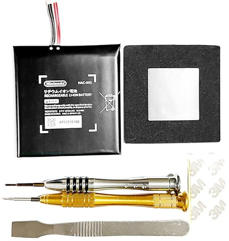 New for NS Switch OLED Rechargeable Battery Pack Full Set Replacement Original, for Nintendo Switch 2021 OLED Edition Console, HAC-003 4310mAh Li-ion + Repair Tool Kit, Foam Pad + Adhesive