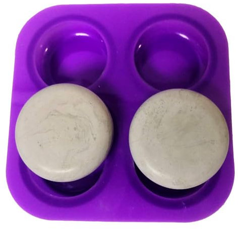 Silikonform mit 4 Mulden zur Herstellung von runden Igeln, Zement- oder Gipssteinen für Mandala-Punktmalerei (1 runde Form, 4 Mulden)