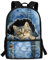 xixirimido Schulrucksack für Kinder, 43,2 cm, Büchertasche, Schultertasche, Rucksack, katze, Einheitsgröße
