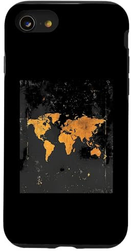 Hülle für iPhone SE (2020) / 7 / 8 Weltkarte Grunge