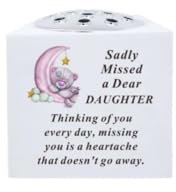 Memorial Bear On Moon Resin Rose Bowl Vase Pot With Silver Lid David Fischhoff (Daughter)