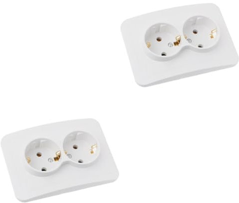 Angoily 2 Stück 2 250 V 16 A Steckdose Wandladegerät Steckdose 2 Klinkenanschlüsse Steckdose Deutscher Typ Steckdose