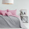 Jeté de lit 260 x 280 cm rose/gris - Double face - Surpiqûre ultrasonique