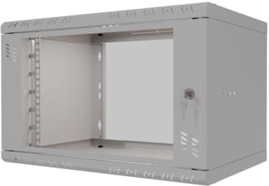STALFLEX Netzwerkschrank 19 Zoll - Serverschrank 6HE - Server Rack für Wandmontage - Traglast 40kg - 350mm Tiefe - Serverschrank 19 Zoll zum Serverraum, Büro - Grau