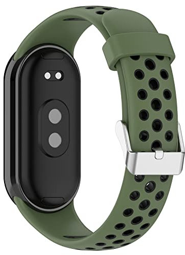 xhKJO Correas de Reloj para Xiaomi Mi Band 9 /Mi Band 8,Bandas Correa Armband Correas Reloj Silicona Bracelet Recambio Brazalete Strap Wristband para Xiaomi Mi Band 9 NFC/Band 8 NFC (verde militar)