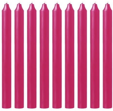 Tezraftaar® 25 x Dinner Candles Pink Paraffin Wax Tapered Candle Unscented Long Burning 190mm for Christmas Parties Restaurants Dining
