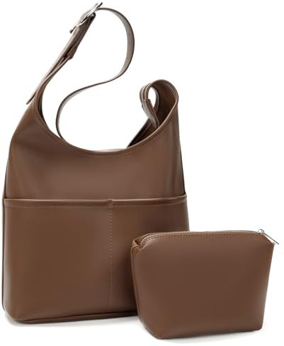 ZMDB Damen Umhängetasche Set, PU Leder Hobo Bag mit Kleiner Tasche, Shopper Tragetasche Große Kapazität Tote Bag für Büro Schule Reise, Damen Schultertasche mit Verstellbarem Gurt