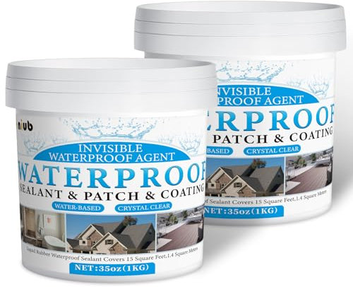 NIUB 2 kg di sigillante invisibile, sigillante liquido, adesivo impermeabile trasparente per riparare perdite, rivestimento impermeabile per interni ed esterni