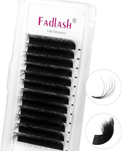 Fadlash 3D Eyelash Extension Volume 0.05 D Curl Mix 9-13 mm Eyelashes Russian Fans Professional Eyelashes Black (0.05 mm D 9-13 mm)