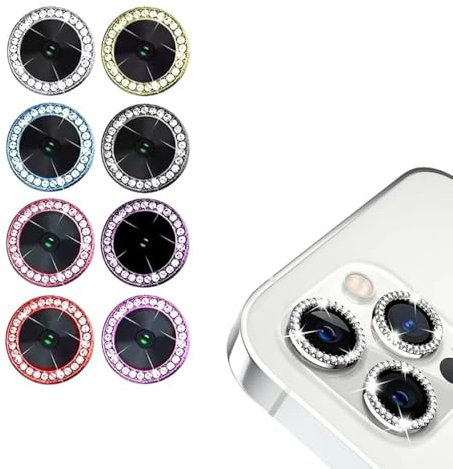 N NEWTOP 3 PEZZI Pellicola Camera GLITTER PRO Colore Compatibile con iPhone 13 Pro e 13 Pro Max, Vetro Temperato Protezione Copertura Fotocamera Retro Lente Lenti Anti Urto Graffio (Rosa)