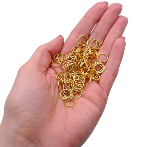 200 Stück Spaltringe 10 mm Vergoldet (1 mm Dicke) – Stabile Offene Ringe für Schmuckherstellung, Ideal zum Verbinden von Verschlüssen, Anhängern & Schmuckteilen, Bastelzubehör