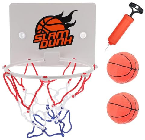 ZXJLWR Mini Basketballkorb Indoor, 2 Mini Basketball, 1 Luftpumpe, Basketballkorb Kinder Mit Saugnapf, Geschenk Zum Kindertag, Für Tür Hängen Zimmer Und Schlafzimmer, Büro