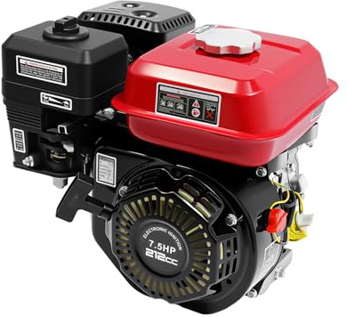 Fichiouy Motore a benzina da 7,5 CV, 4 kW, motore a benzina da 212 cc, anticarenza di olio, 4 tempi, raffreddato ad aria, motore a benzina con potenza di uscita da 3600 giri/min, per macchine pompe