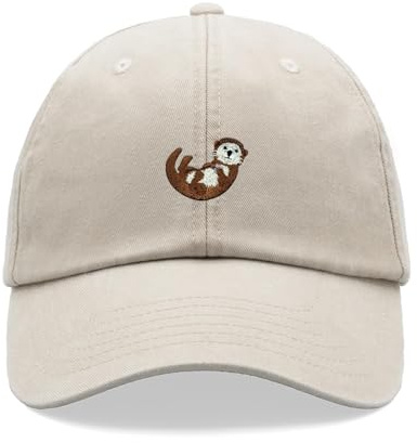 Otter On Back Baseball Cap Vintage Washed Unisex Dad Hat Adjustable
