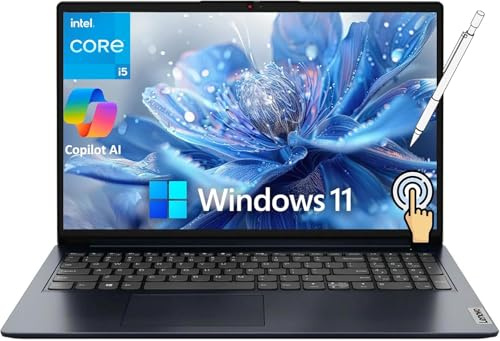 Lenovo Ordinateur portable IdeaPad 2025, écran tactile FHD de 15,6 po, Intel 10 cœurs i5-1335U, 16 Go de RAM, 256 Go SSD, carte graphique Intel Iris Xe, copilote AI, Wi-Fi 6, clavier numérique