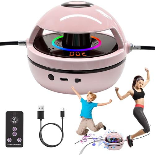TZEKING Cuerda para Saltar electrónica,Cuerda electrónica automática con mando a distancia,10 niveles de velocidad,Contador de Pantalla LED,para Varias Personas
