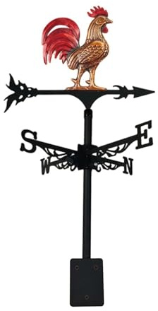 Veleta, Gallo Decorativo de Hierro | Veletas de Viento para Montaje en Techo | para al Aire Libre, césped, Granja, Paisaje, barandilla de balcón