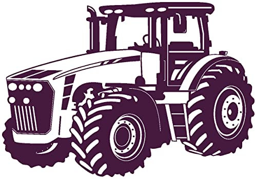 Samunshi® Wandtattoo Trecker Traktor 40 x 28cm aubergine