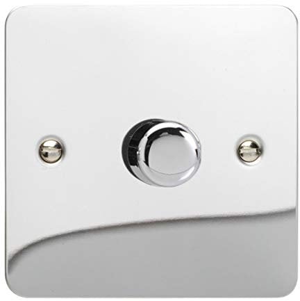 Varilight 1-Gang 2-Way V-Pro Push On/Off Rotary LED Dimmer 1 x 0-120W Polished Chrome