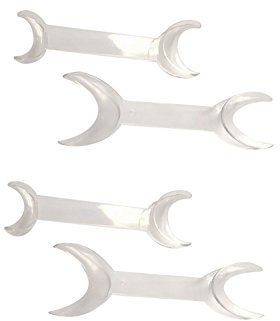 Divaricatore retrattore apribocca allargaguance intraorale dentistico, doppio, con forma a T; confezione da 4 pezzi