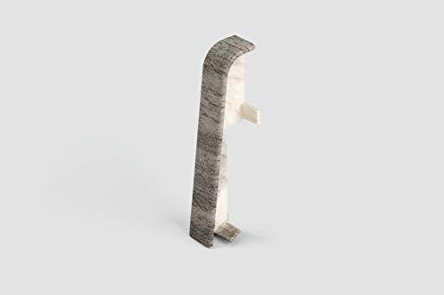 EGGER Verbinder Sockelleiste Eiche grau für einfache Montage von 60mm Laminat Fußleisten | Inhalt 2 Stück | Kunststoff robust | Holz Optik grau