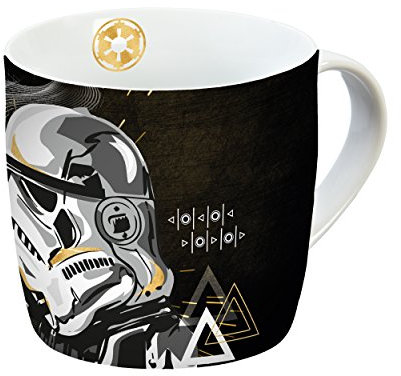 STAR WARS Tasse Stormtrooper 300ml Porzellan Porzellantasse, Schwarz-Gold, 1 Stück (1er Pack)