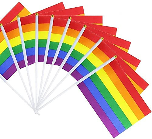 Ouinne LGBT Pride Fahne Flagge Regenbogenfarben Lesbian Gay Parade Home Dekoration, 5 x 3 ft/ 150 x 90 cm (1)