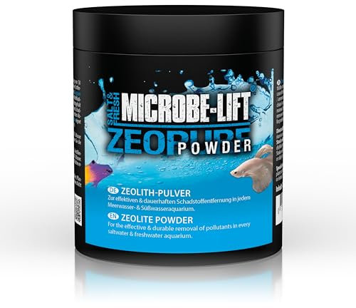 ARKA Zeopure Powder - 250 ml / 125 g - Effektives Zeolith Pulver (50 Micron) für die Reduktion von Ammonium, Nitrat & Phosphat, verbessert Wasserqualität in Allen Aquarien.