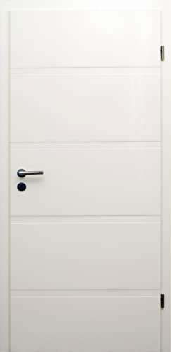 HORI® Zimmertür Bilbao Weißlack RAL9010 Röhrenspan Eckkante I Innentüre, Türblatt, passende für alle Standard Zargen mit DIN Größe I 1985 x 985 mm I DIN Rechts