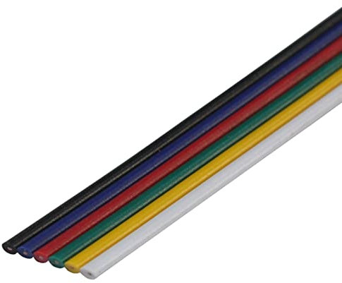 5m RGBW CCT LED Verlängerungskabel Flachleitung Rot Grün Blau Weiß Gelb Schwarz